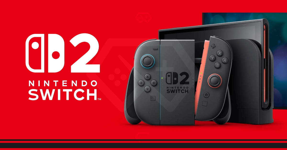 A futuristic concept design of the Nintendo Switch 2. The console features an 8.4-inch ultra-clear display and redesigned ergonomic Joy-Con controllers in a sleek black and silver finish. It is set against a vibrant gaming setup with blue and purple neon lighting, emphasizing the hybrid console's portability and docked play capabilities. The detailed and modern setup highlights the Nintendo Switch 2 as the centerpiece.