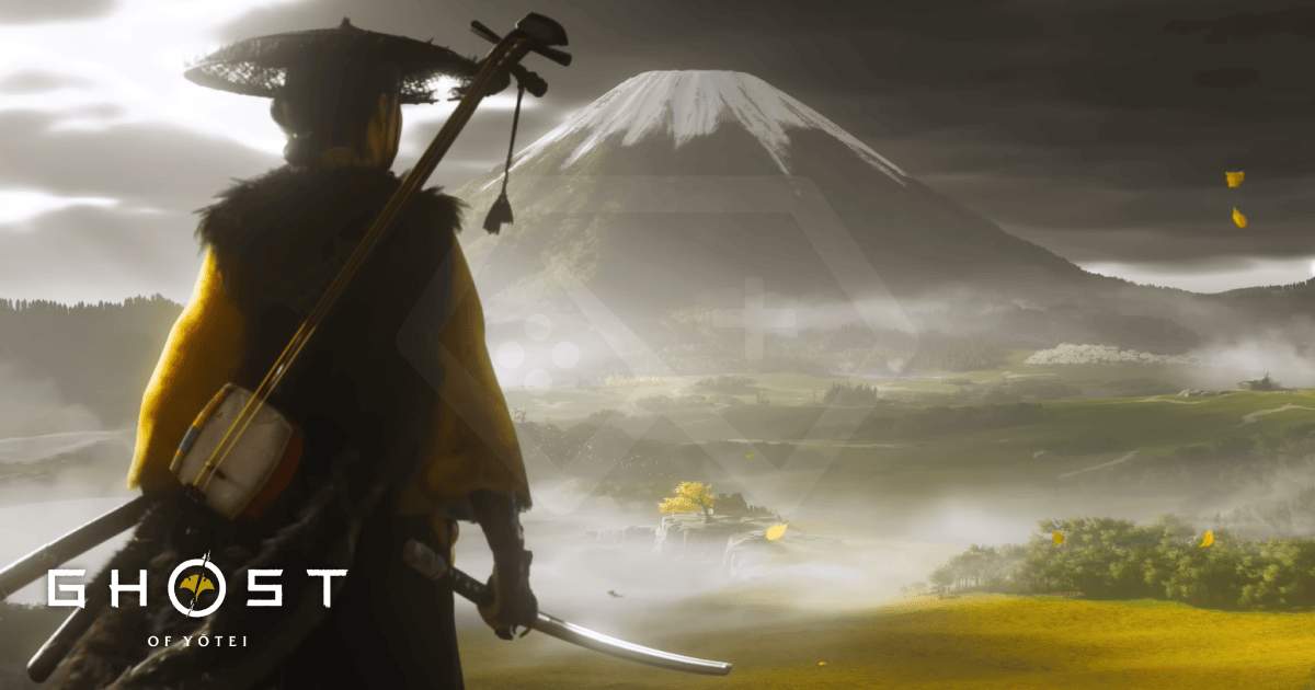 Ghost of Yotei teaser image showcasing the game's protagonist in a snowy Japanese landscape.