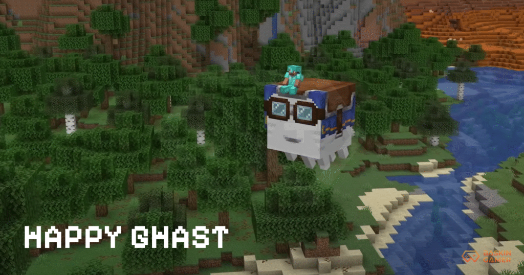 How to Find the Happy Ghast in Minecraft – Hatch, Tame, and Ride This Secret Mob- Inner Image - 5 Craft it at a crafting table, then use it on the Happy Ghast. Congratulations! You can now ride your Happy Ghast across the skies.