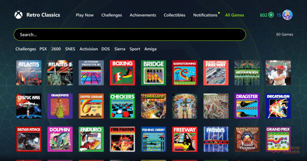 Microsoft Xbox Unveils 'Retro Classics' on Game Pass_ Over 50 Activision Titles Now Available - Inner Image Collage of classic Activision game covers featured in Microsoft's 'Retro Classics' collection.