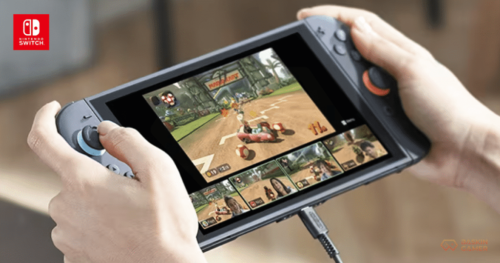 Close-up of the Nintendo Switch 2 handheld in use during gameplay with vivid graphics on-screen - Inner Image - 3 Close-up of the Nintendo Switch 2 handheld in use during gameplay with vivid graphics on-screen