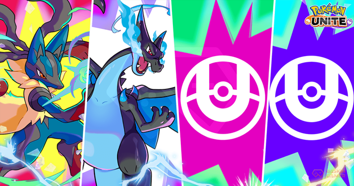 Mega Charizard X unleashing a fiery attack in Pokémon UNITE